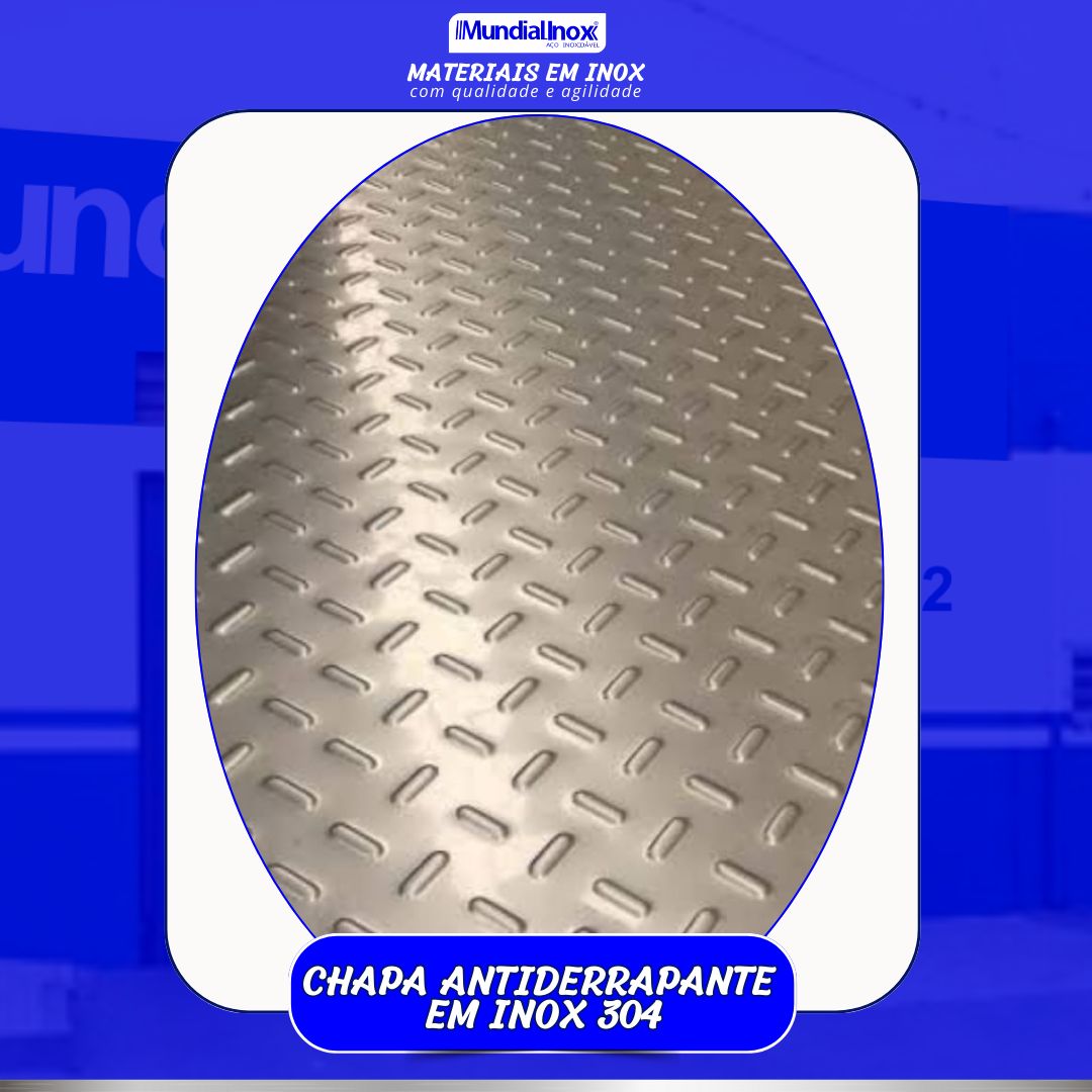 CHAPA ANTIDERRAPANTE EM INOX 304