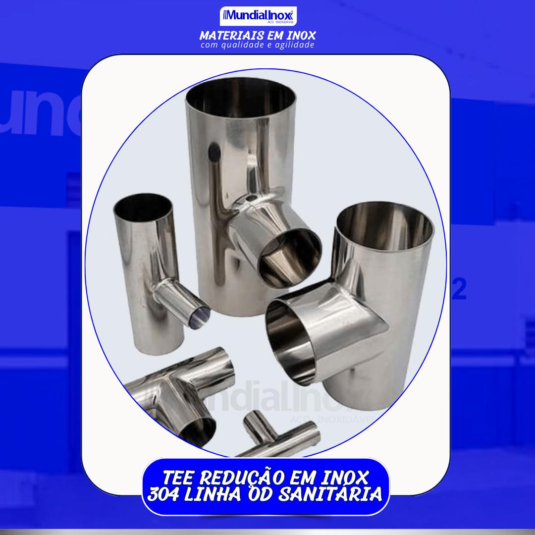 TEE REDUÇÃO EM INOX 304 LINHA OD SANITÁRIA