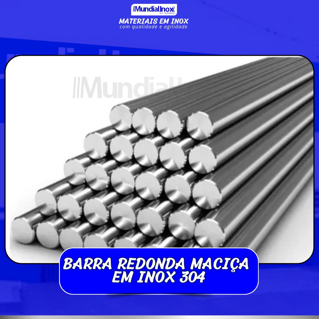 BARRA REDONDA MACIÇA EM INOX 304